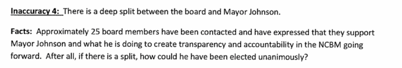 Talking points memo sent in July 2013 tells coup team to deny Johnson faced opposition from the board of directors, even though he’d only recently been deposed by that board.